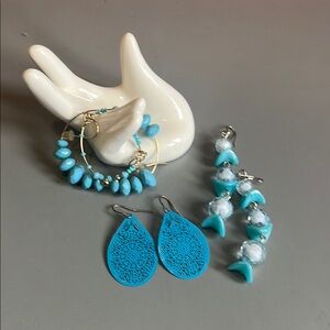 Blue Beaded Jewelry Set